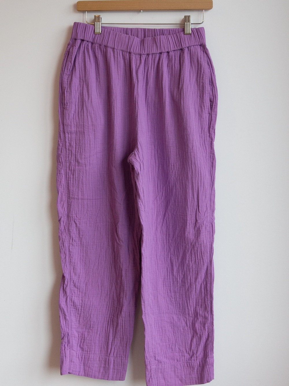 Boden Amethyst Purple Double Cloth Wide Leg Crop Pants Size 6